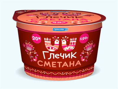 Сметана "Глечик" ст 20% 190гр 10073