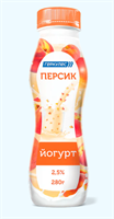 Йогурт  «ГЕРКУЛЕС» с наполнителем «Персик» п/б 2.5% 250гр 10083